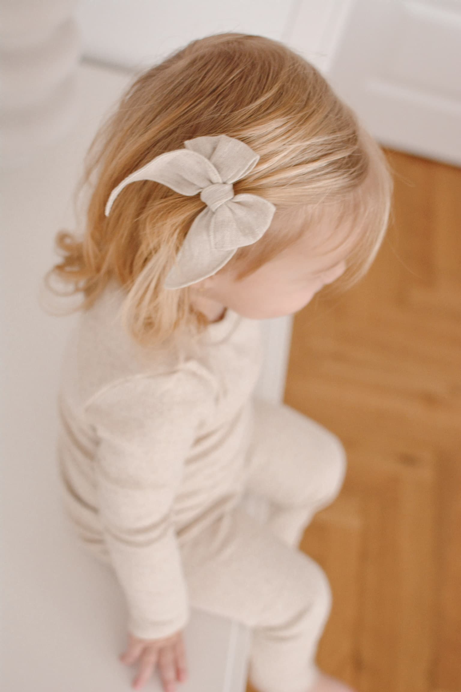 Kokarda Beauty lniana Bow spinka Oatmeal