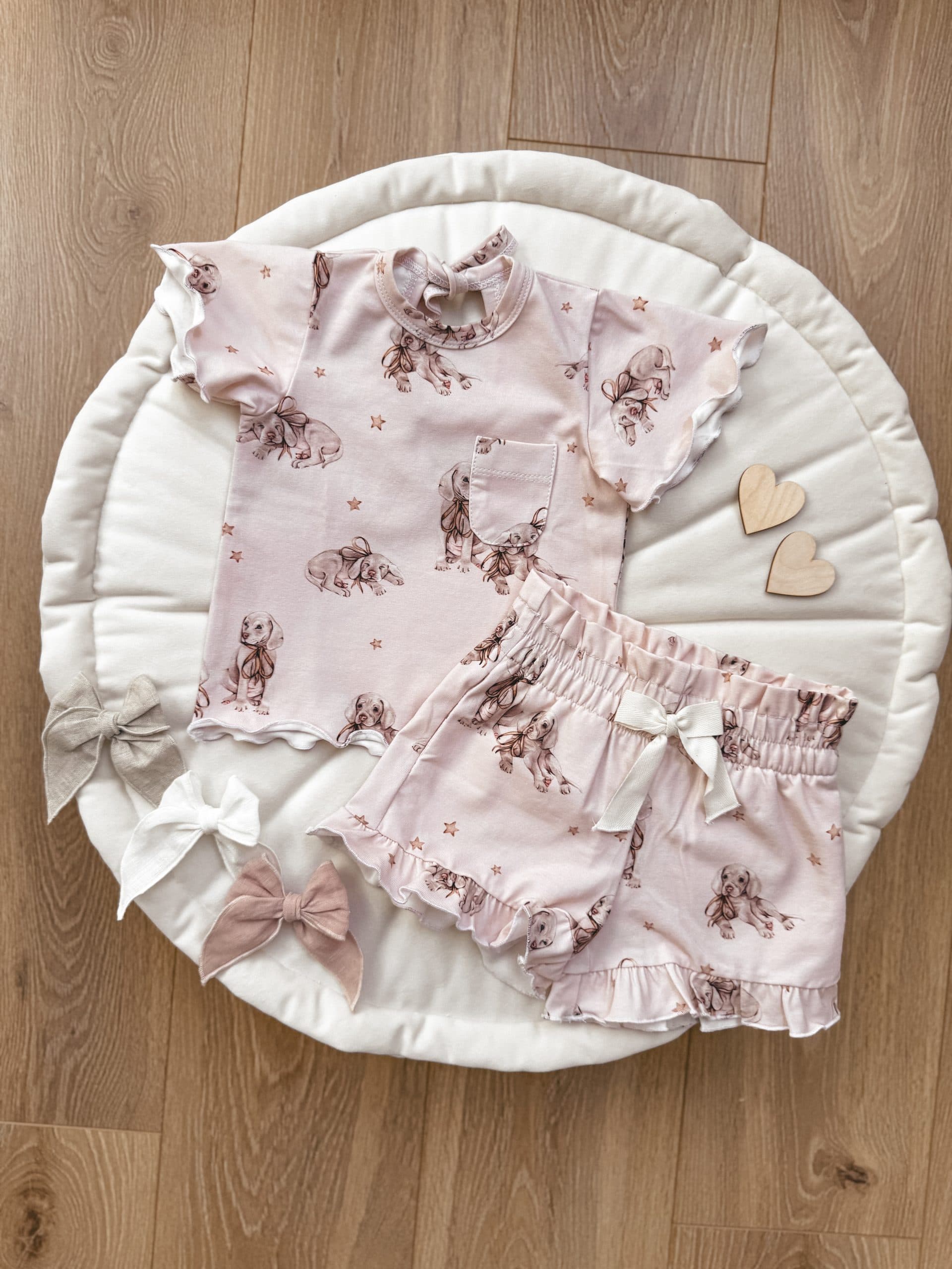 Komplet letni Puppies powder pink