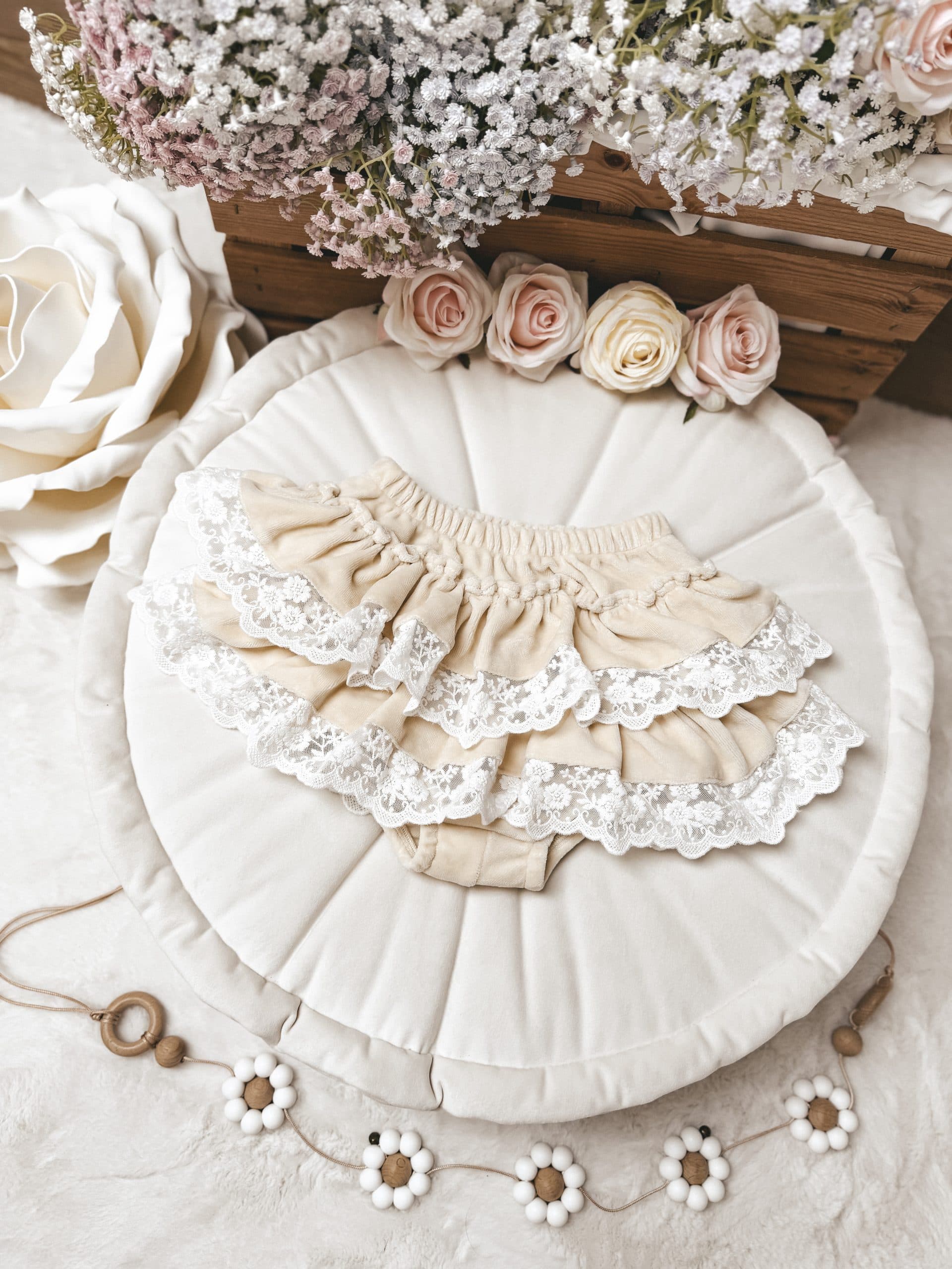 Eleganckie bloomersy welurowe Vanilla