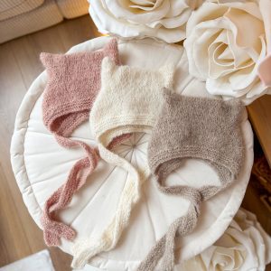 Czapeczka kotek z alpaki i jedwabiu