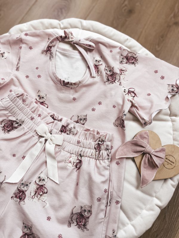 Komplet letni Kittens powder pink