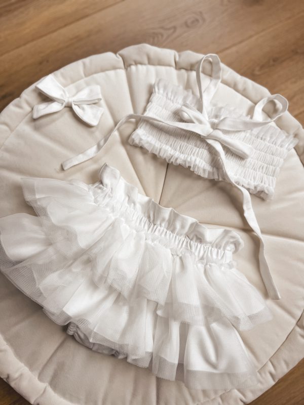 Opalacz bloomers spódniczka i top z tiulem