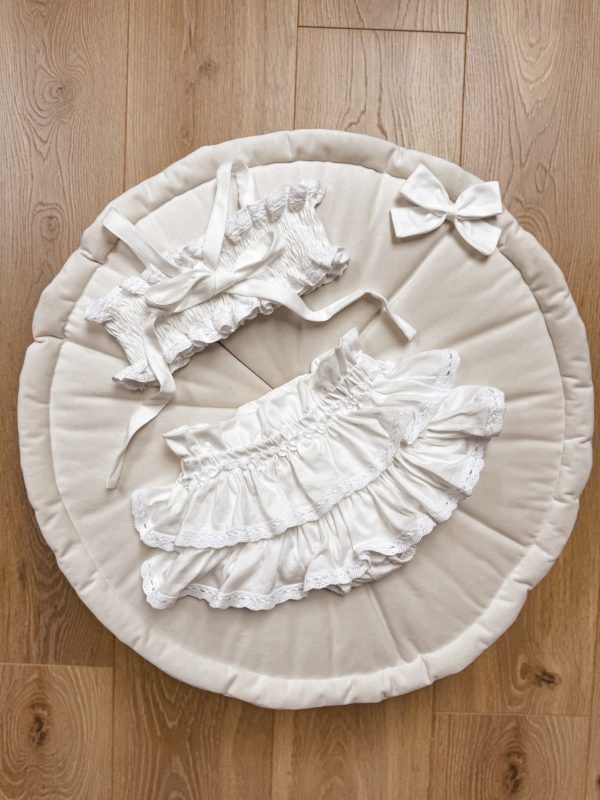 Opalacz bloomers spódniczka i top z koronką