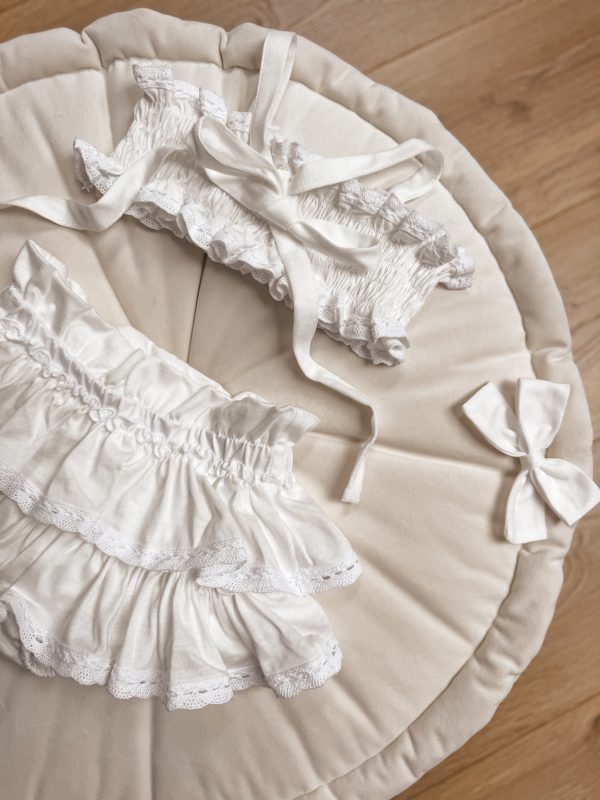 Opalacz bloomers spódniczka i top z koronką