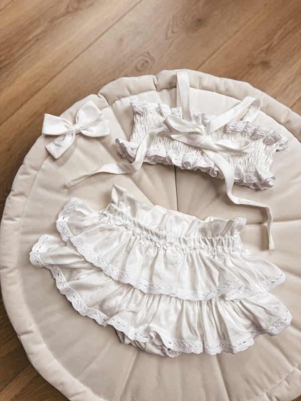 Opalacz bloomers spódniczka i top z koronką