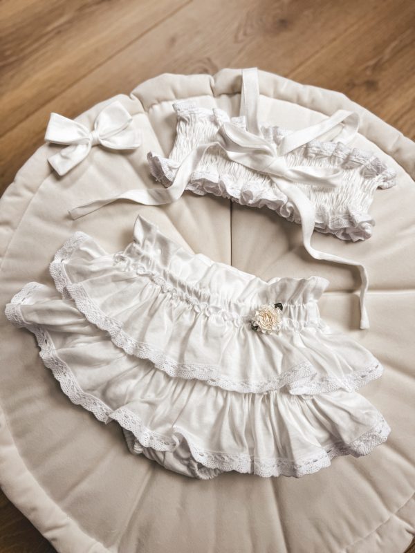Opalacz bloomers spódniczka i top z koronką
