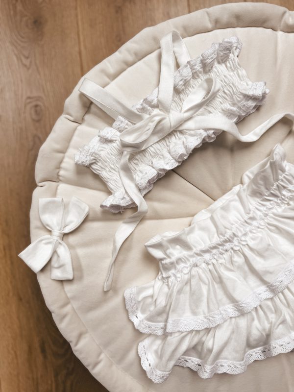 Opalacz bloomers spódniczka i top z koronką