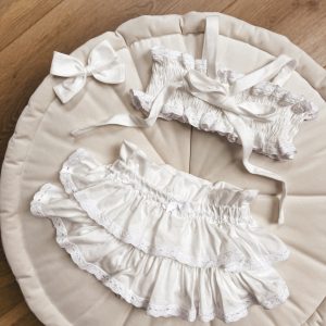 Opalacz bloomers spódniczka i top z koronką