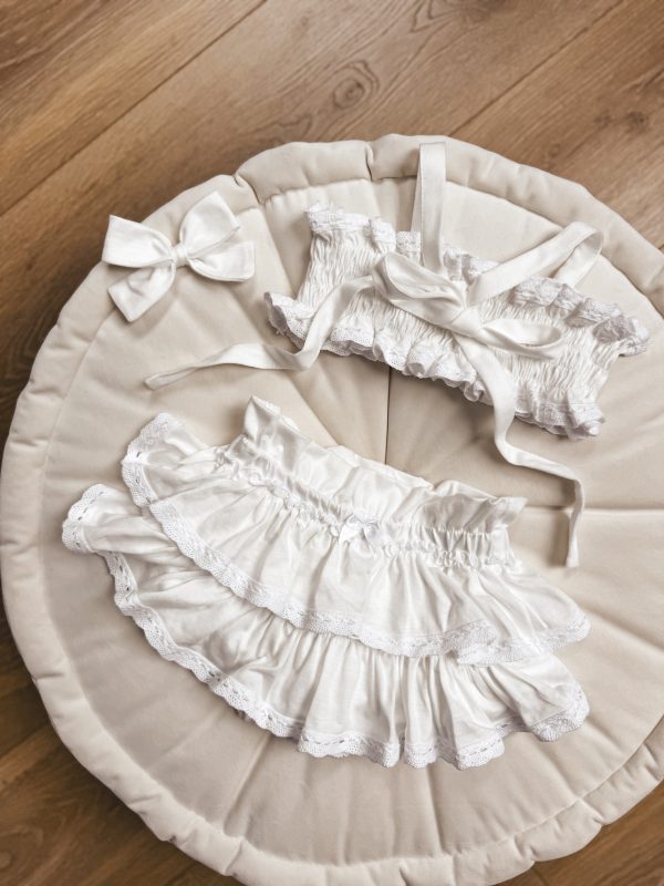 Opalacz bloomers spódniczka i top z koronką