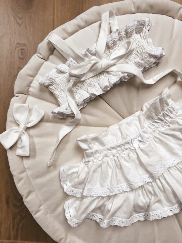 Opalacz bloomers spódniczka i top z koronką