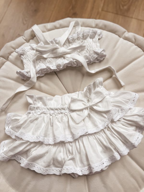 Opalacz bloomers spódniczka i top z koronką