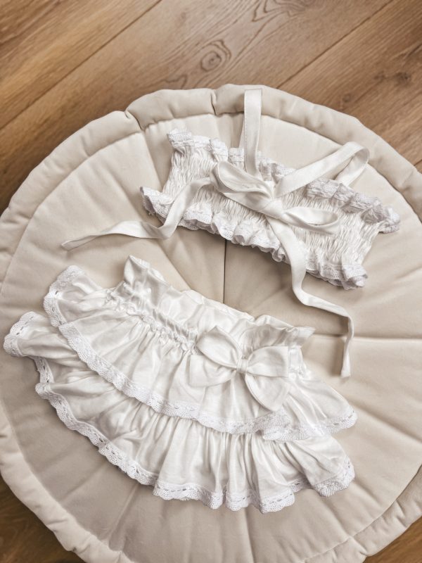 Opalacz bloomers spódniczka i top z koronką
