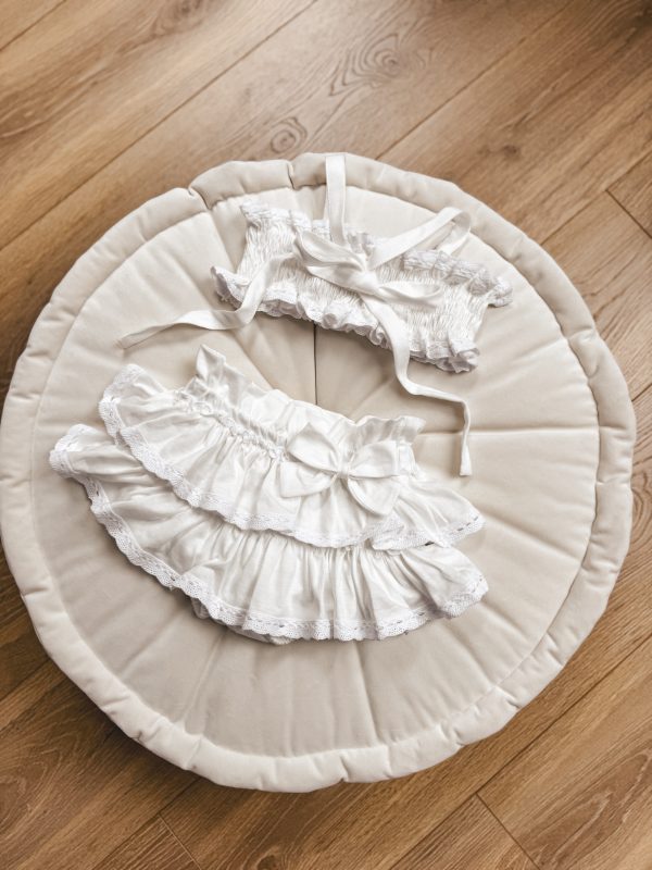 Opalacz bloomers spódniczka i top z koronką