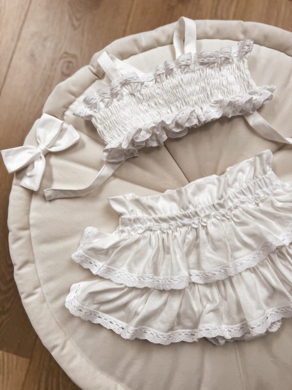 Opalacz bloomers spódniczka i top z koronką
