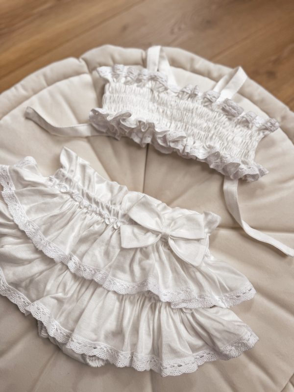 Opalacz bloomers spódniczka i top z koronką