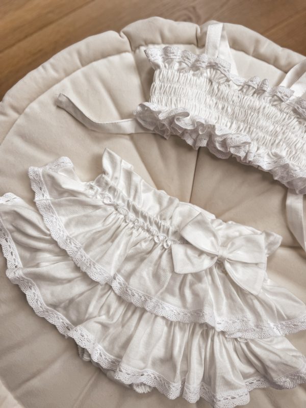 Opalacz bloomers spódniczka i top z koronką