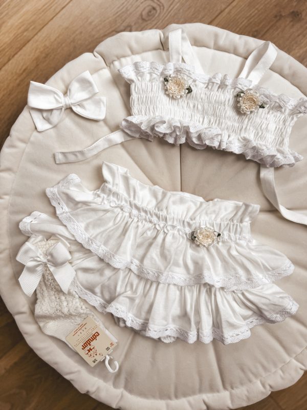 Opalacz bloomers spódniczka i top z koronką