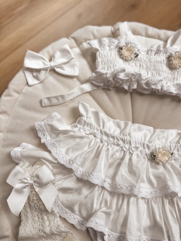 Opalacz bloomers spódniczka i top z koronką