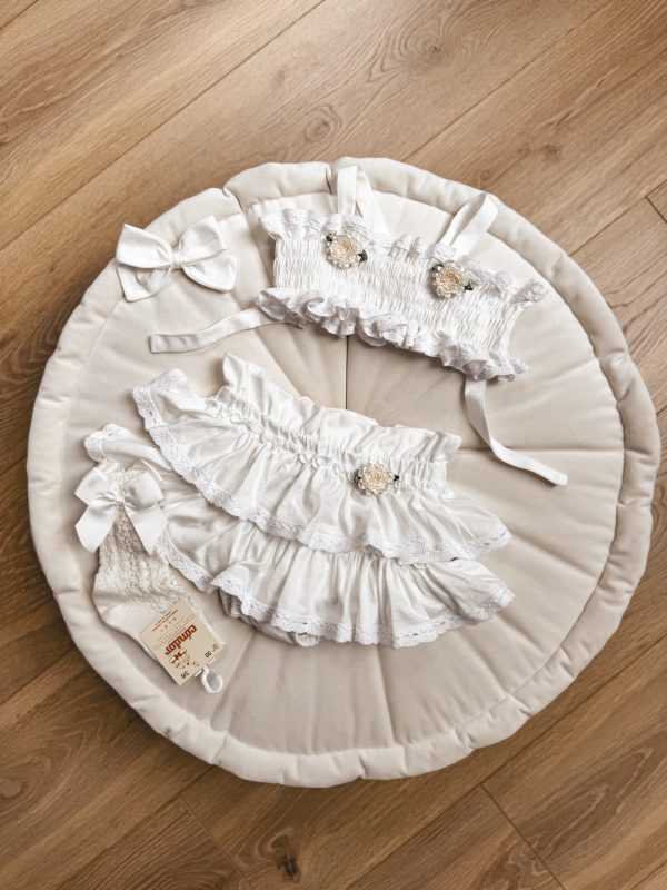 Opalacz bloomers spódniczka i top z koronką
