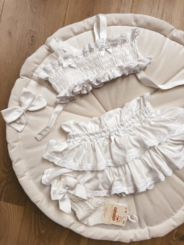 Opalacz bloomers spódniczka i top z koronką