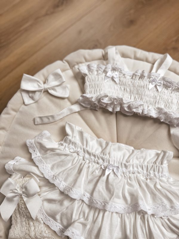 Opalacz bloomers spódniczka i top z koronką
