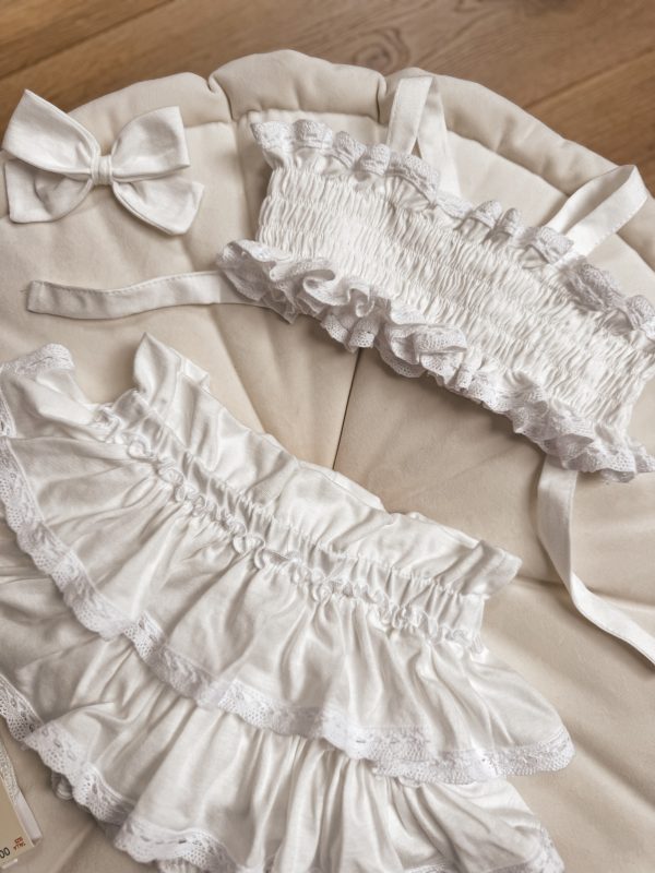 Opalacz bloomers spódniczka i top z koronką