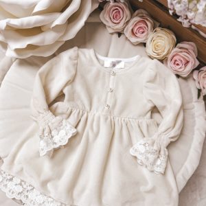 Sukienka z miękkiego weluru cream